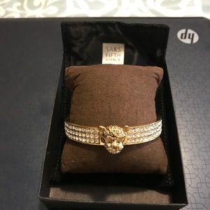 Betsy Johnson, Gold leopard diamond cut bracelet